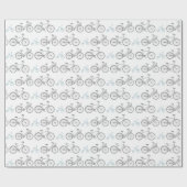 Blauwe fiets cadeaupapier (Vlak)