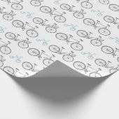Blauwe fiets cadeaupapier (Hoek)