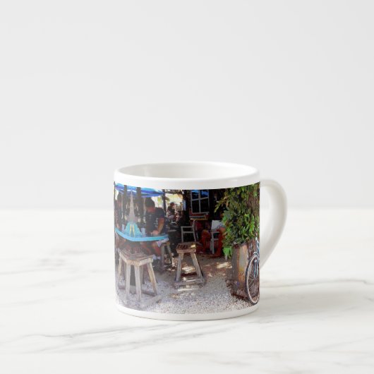 Blauwe fiets espresso kop (Voorkant rechts)