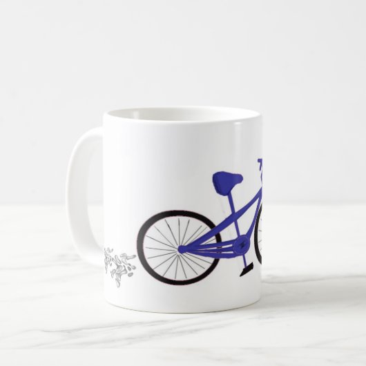 Blauwe fiets koffiemok (Voorkant links)