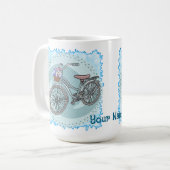 Blauwe fiets  koffiemok (Voorkant links)