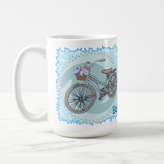 Blauwe fiets  koffiemok (Links)