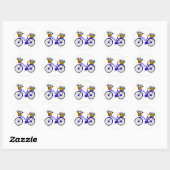 Blauwe fiets met mand bloemen - Sticker (Vel)
