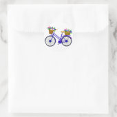 Blauwe fiets met mand bloemen - Sticker (Tas)