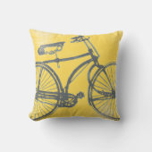 Blauwe fiets op gele piloot kussen (Voorkant)