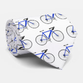 blauwe fiets op wit stropdas (Opgerold)