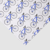 Blauwe Fiets op Wit Weefseldocument Tissuepapier (Detail)