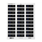 blauwe fiets op zwart label (Full Sheet)