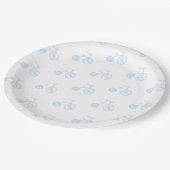 Blauwe fiets papieren bordje (Gekanteld)