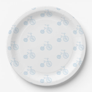Blauwe fiets papieren bordje