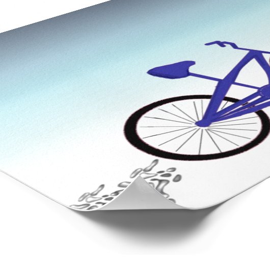 Blauwe fiets poster (Hoek)