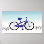 Blauwe fiets poster (Voorkant)