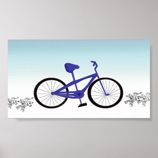 Blauwe fiets poster (Voorkant)