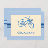 Blauwe fiets Sla de datum-aankondiging op Save The Date (Voorkant / Achterkant)