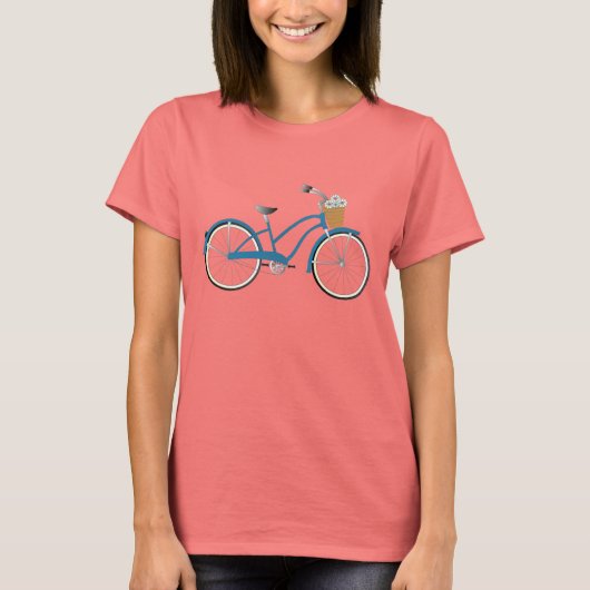Blauwe fiets t-shirt (Voorkant)