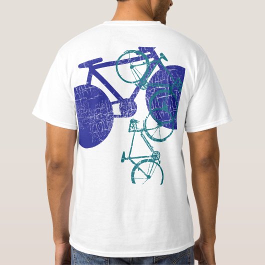 blauwe fiets t-shirt (Achterkant)
