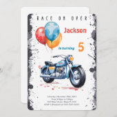 Blauwe Fiets Verjaardag Kaart (Voorkant / Achterkant)