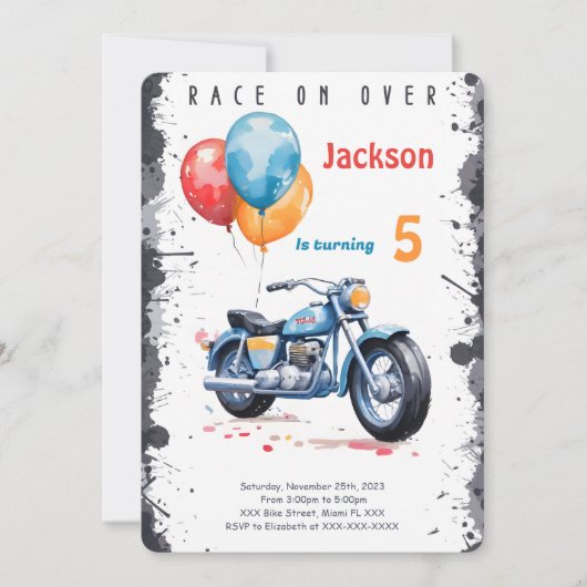 Blauwe Fiets Verjaardag Kaart (Voorkant)