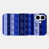 Blauwe fietsen op strepen Case-Mate iPhone case (Achterkant (horizontaal))