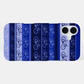 Blauwe fietsen op strepen iPhone hoesje (Achterkant horizontaal)