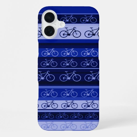 Blauwe fietsen op strepen iPhone hoesje (Achterkant)