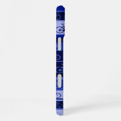 Blauwe fietsen op strepen iPhone hoesje (Rechterkant)