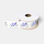 Blauwe fietsen op wit satijnen lint (Spoel)
