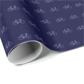 Blauwe fietsen patroon all-over-gedrukt cadeaupapier (Rol Hoek)