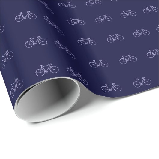 Blauwe fietsen patroon all-over-gedrukt cadeaupapier (Rol Hoek)