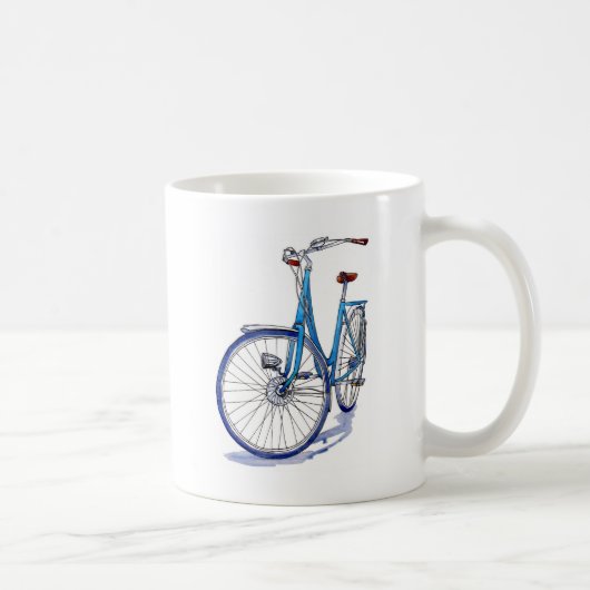 Blauwe fietsentekening koffiemok (Rechts)