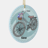 Blauwe Fietsornament Keramisch Ornament (Rechts)