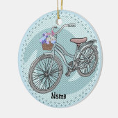Blauwe Fietsornament Keramisch Ornament (Links)