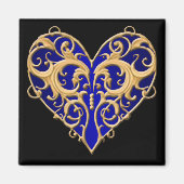 Blauwe filigraan hartmagneet magneet (Voorkant)