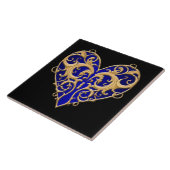 Blauwe Filigree Harttegel Tegeltje (Zijkant)