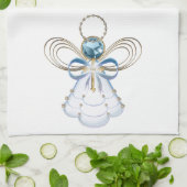 Blauwe Filigree kerstengel van Faith Theedoek (Gevouwen)