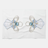 Blauwe Filigree kerstengel van Faith Theedoek (Horizontaal)