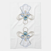 Blauwe Filigree kerstengel van Faith Theedoek (Verticaal)