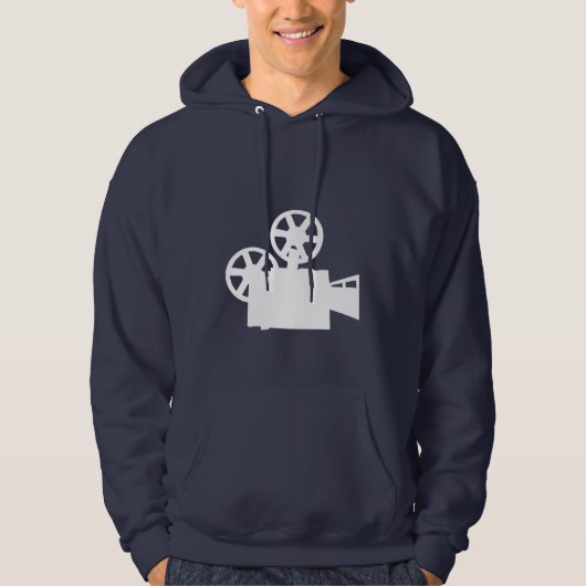 Blauwe filmcamera hoodie (Voorkant)