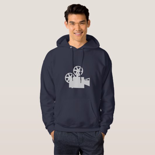 Blauwe filmcamera hoodie (Voorkant volledig)