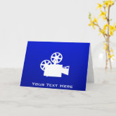Blauwe Filmcamera Kaart (Gele Bloem)