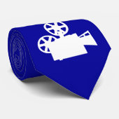 Blauwe filmcamera stropdas (Opgerold)