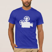 Blauwe filmcamera t-shirt (Voorkant)