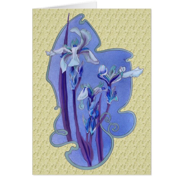 Blauwe films met Floral Art Design Card (Voorkant)