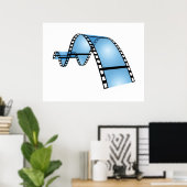 Blauwe filmstrip poster (Thuiskantoor)