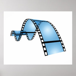 Blauwe filmstrip poster