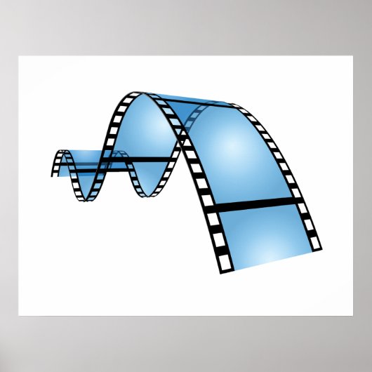 Blauwe filmstrip poster (Voorkant)