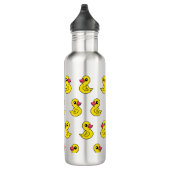 Blauwe flacon met rubberen flesje waterfles (Rechts)