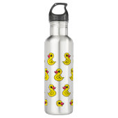 Blauwe flacon met rubberen flesje waterfles (Voorkant)