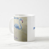 Blauwe flamingo met parels mok (Voorkant links)