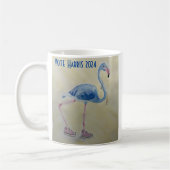 Blauwe flamingo met parels mok (Links)
